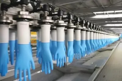 Guanto da esplorazione da lavoro monouso in lattice di gomma vinilica, polvere protettiva sterile in nitrile blu, guanto da esplorazione in nitrile