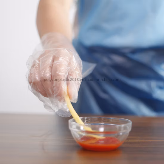 Vendita calda, guanti per goffratura usa e getta in plastica PE per la pulizia all'ingrosso di alta qualità