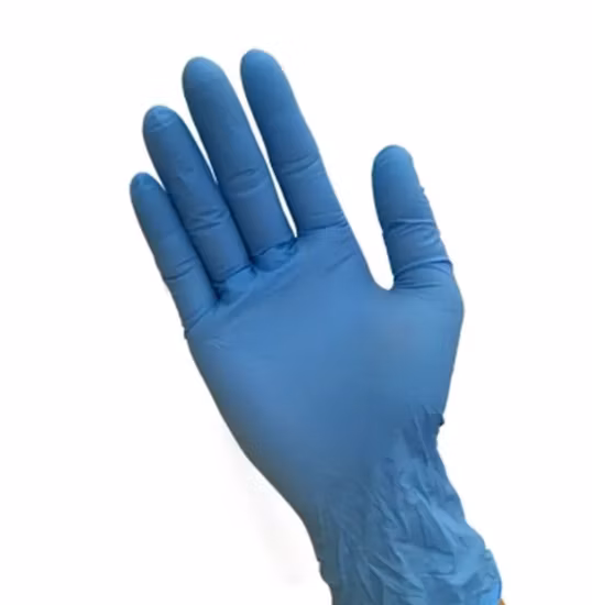 Guanti da esplorazione monouso in nitrile blu di grado industriale con polvere o senza polvere