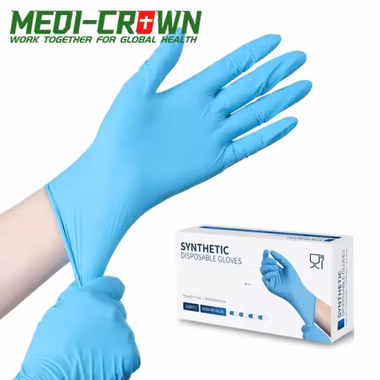 Guanti da lavoro monouso CE per uso alimentare in puro nitrile, non latex free, per esami e ispezioni